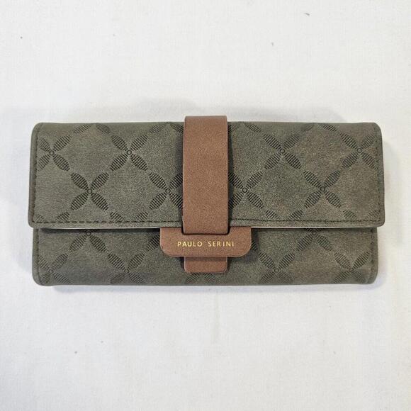 Paulo Serini Wallet Vegan Leather , Green & Brown. Boho - Picture 2 of 7